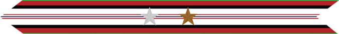 United States Marine Corps Afghanistan Campaign Streamer with 1 silver star & 1 bronze star
