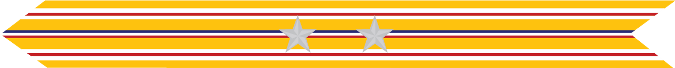 United States Marine Corps Asiatic-Pacific Campaign Streamer with 2 silver stars