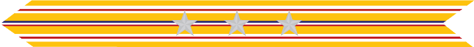 United States Marine Corps Asiatic-Pacific Campaign Streamer with 3 silver stars