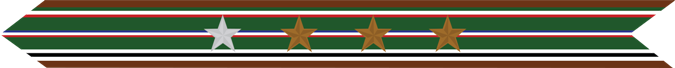 United States Marine Corps European-African-Middle Eastern Campaign Streamer with 1 silver star & 3 bronze stars
