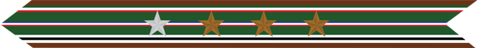 United States Marine Corps European-African-Middle Eastern Campaign Streamer with 1 silver star & 3 bronze stars United States Marine Corps European-African-Middle Eastern Campaign Streamer with 1 silver star & 3 bronze stars