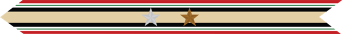 United States Marine Corps Iraq Campaign Streamer with 1 silver star & 1 bronze star