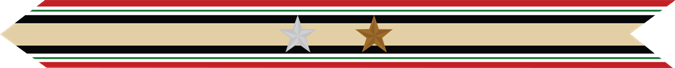 United States Marine Corps Iraq Campaign Streamer with 1 silver star & 1 bronze star United States Marine Corps Iraq Campaign Streamer with 1 silver star & 1 bronze star