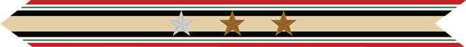 United States Marine Corps Iraq Campaign Streamer with 1 silver star & 2 bronze stars United States Marine Corps Iraq Campaign Streamer with 1 silver star & 2 bronze stars