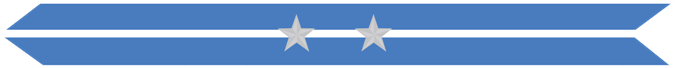 United States Marine Corps Korean Service Campaign Streamer with 2 silver stars