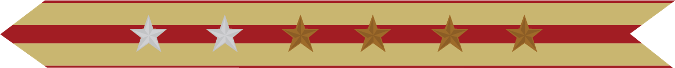 United States Marine Corps Expeditionary Campaign Streamer with 2 silver stars & 4 bronze stars United States Marine Corps Expeditionary Campaign Streamer with 2 silver stars & 4 bronze stars