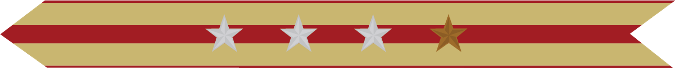 United States Marine Corps Expeditionary Campaign Streamer with 3 silver stars & 1 bronze star