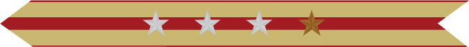 United States Marine Corps Expeditionary Campaign Streamer with 3 silver stars & 1 bronze star United States Marine Corps Expeditionary Campaign Streamer with 3 silver stars & 1 bronze star