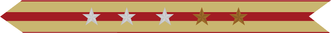 United States Marine Corps Expeditionary Campaign Streamer with 3 silver stars & 2 bronze stars
