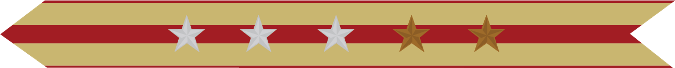 United States Marine Corps Expeditionary Campaign Streamer with 3 silver stars & 2 bronze stars United States Marine Corps Expeditionary Campaign Streamer with 3 silver stars & 2 bronze stars