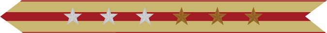 United States Marine Corps Expeditionary Campaign Streamer with 3 silver stars & 3 bronze stars