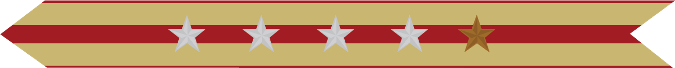 United States Marine Corps Expeditionary Campaign Streamer with 4 silver stars & 1 bronze star