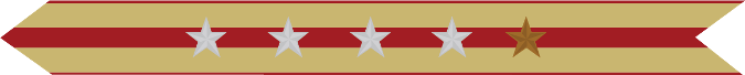 United States Marine Corps Expeditionary Campaign Streamer with 4 silver stars & 1 bronze star United States Marine Corps Expeditionary Campaign Streamer with 4 silver stars & 1 bronze star