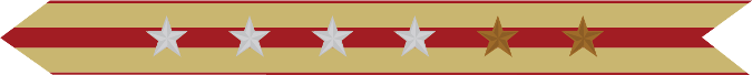 United States Marine Corps Expeditionary Campaign Streamer with 4 silver stars & 2 bronze stars