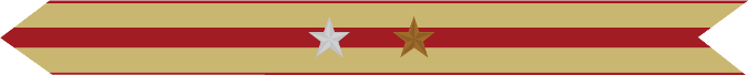 United States Marine Corps Expeditionary Campaign Streamer with 1 silver star & 1 bronze star