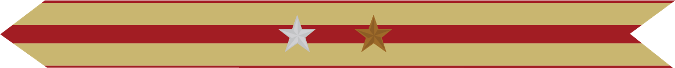 United States Marine Corps Expeditionary Campaign Streamer with 1 silver star & 1 bronze star United States Marine Corps Expeditionary Campaign Streamer with 1 silver star & 1 bronze star