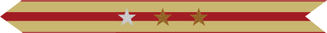 United States Marine Corps Expeditionary Campaign Streamer with 1 silver star & 2 bronze stars