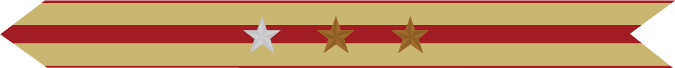 United States Marine Corps Expeditionary Campaign Streamer with 1 silver star & 2 bronze stars United States Marine Corps Expeditionary Campaign Streamer with 1 silver star & 2 bronze stars