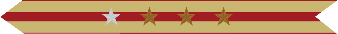 United States Marine Corps Expeditionary Campaign Streamer with 1 silver star & 3 bronze stars