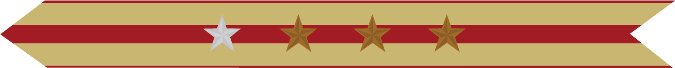 United States Marine Corps Expeditionary Campaign Streamer with 1 silver star & 3 bronze stars United States Marine Corps Expeditionary Campaign Streamer with 1 silver star & 3 bronze stars