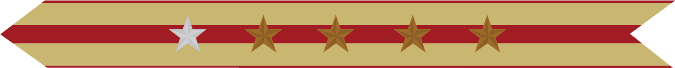 United States Marine Corps Expeditionary Campaign Streamer with 1 silver star & 4 bronze stars United States Marine Corps Expeditionary Campaign Streamer with 1 silver star & 4 bronze stars