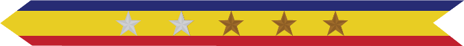 United States Marine Corps Presidential Unit Citation with 2 silver stars & 3 bronze stars