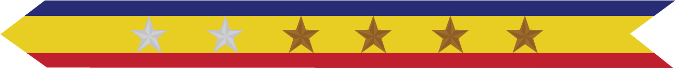 United States Marine Corps Presidential Unit Citation with 2 silver stars & 4 bronze stars