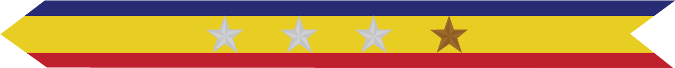 United States Marine Corps Presidential Unit Citation with 3 silver stars & 1 bronze star