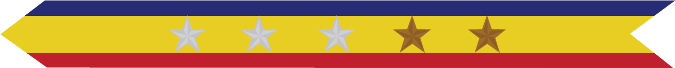United States Marine Corps Presidential Unit Citation with 3 silver stars & 2 bronze stars