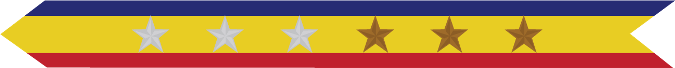 United States Marine Corps Presidential Unit Citation with 3 silver stars & 3 bronze stars