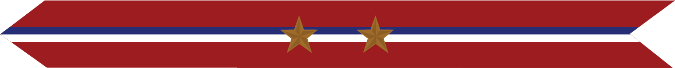 United States Marine Corps Philippine Liberation Campaign Streamer 
with 2 bronze stars 