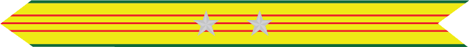 United States Marine Corps Vietnam Service Campaign Streamer with 2 silver stars