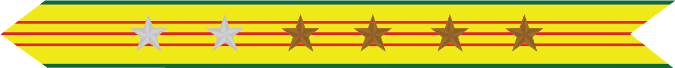 United States Marine Corps Vietnam Service Campaign Streamer with 2 silver stars & 4 bronze stars