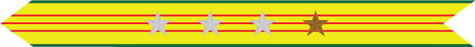 United States Marine Corps Vietnam Service Campaign Streamer with 3 silver stars & 1 bronze star