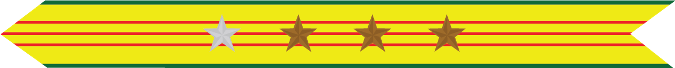 United States Marine Corps Vietnam Service Campaign Streamer with 1 silver star & 3 bronze stars