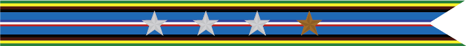 United States Navy Armed Forces Expeditionary Campaign Streamer With 3 Silver Stars & 1 Bronze Star