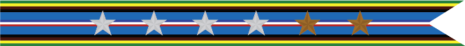 United States Navy Armed Forces Expeditionary Campaign Streamer With 4 Silver Stars & 3 Bronze Stars