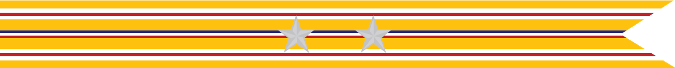 United States Navy Asiatic-Pacific Campaign Streamer with 2 Silver Stars