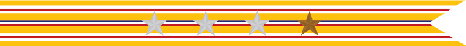United States Navy Asiatic-Pacific Campaign Streamer with 3 Silver Stars & 1 Bronze Star