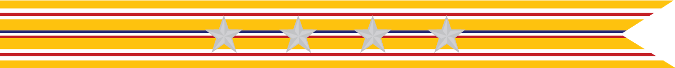 United States Navy Asiatic-Pacific Campaign Streamer with 4 Silver Stars 