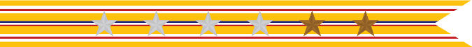 United States Navy Asiatic-Pacific Campaign Streamer with 4 Silver Stars & 2 Bronze Stars