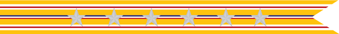 United States Navy Asiatic-Pacific Campaign Streamer with 6 Silver Stars 