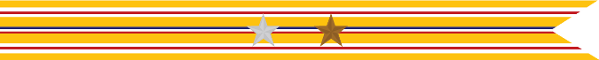 United States Navy Asiatic-Pacific Campaign Streamer with 1 Silver Star & 1 Bronze Star
