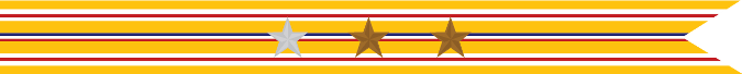 United States Navy Asiatic-Pacific Campaign Streamer with 1 Silver Star & 2 Bronze Stars