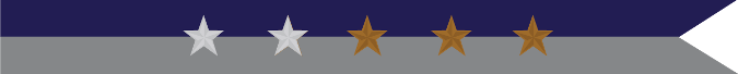 United States Navy Civil War Campaign Streamer With 2 Silver Stars & 3 Bronze Stars