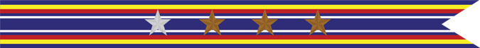 United States Navy Global War on Terrorism Service Campaign Streamer With 1 Silver Star & 3 Bronze Stars