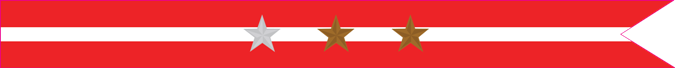 United States Navy Revolutionary War Campaign Streamer with 1 Silver Star & 2 Bronze Stars United States Navy Revolutionary War Campaign Streamer with 1 Silver Star & 2 Bronze Stars