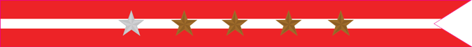 United States Navy Revolutionary War Campaign Streamer with 1 Silver Star & 4 Bronze Stars United States Navy Revolutionary War Campaign Streamer with 1 Silver Star & 4 Bronze Stars