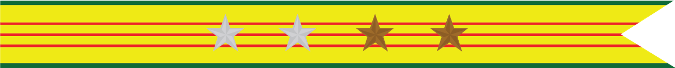 United States Navy Vietnam Service Campaign Streamer With 2 Silver Stars & 2 Bronze Stars