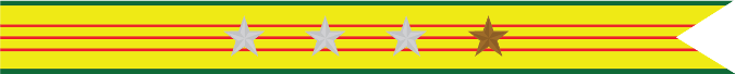 United States Navy Vietnam Service Campaign Streamer With 3 Silver Stars & 1 Bronze Star